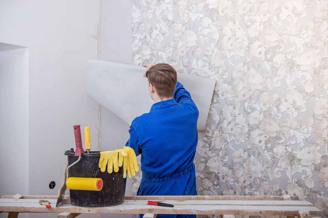 Professional wallpaper installation process